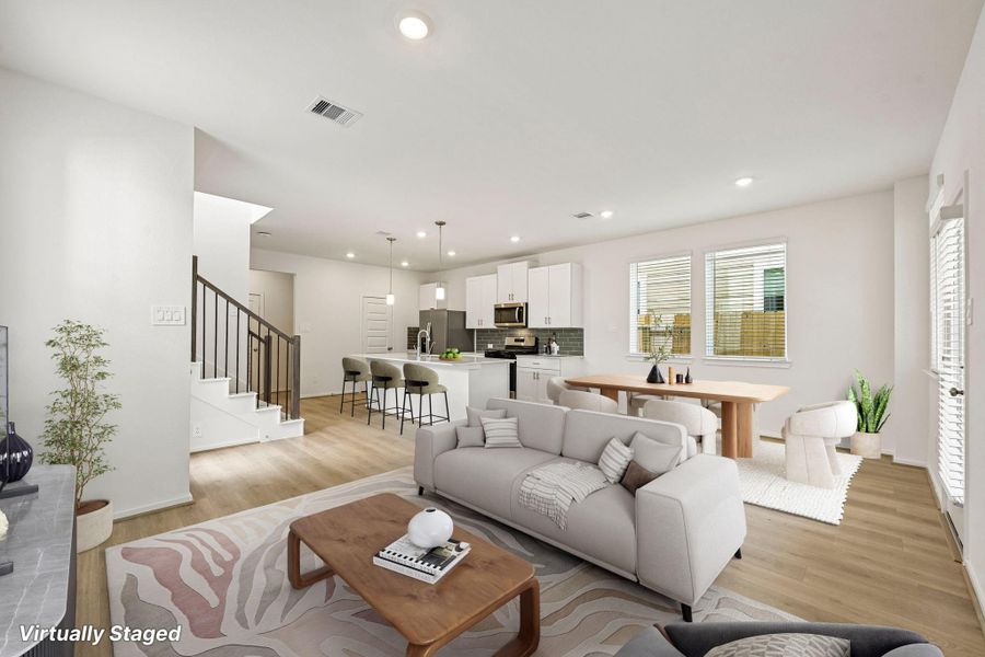 Furnished interior view inside a new home in Cole Creek Crossing, Houston (Image 13). Furnished interior view inside a new home in Cole Creek Crossing, Houston (Image 13).