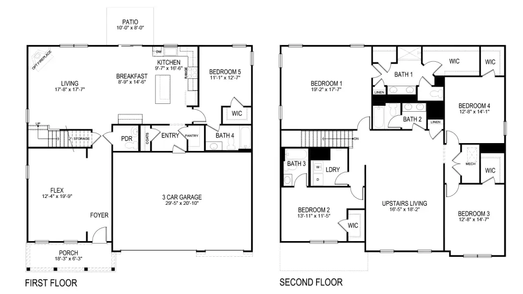 2D floor plan layout for the Mansfield by D.R. Horton in Reina Vista, Loudon, TN (Image 3). 2D floor plan layout for the Mansfield by D.R. Horton in Reina Vista, Loudon, TN (Image 3).