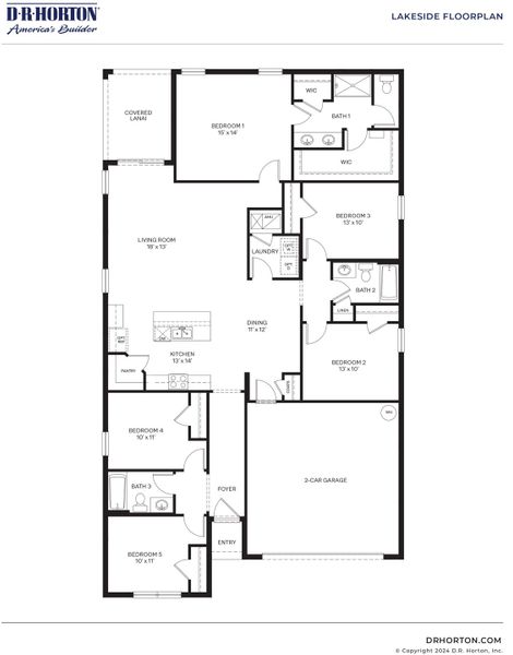 2D floor plan layout of this home in Ironwood, Daytona Beach, FL (Image 2).