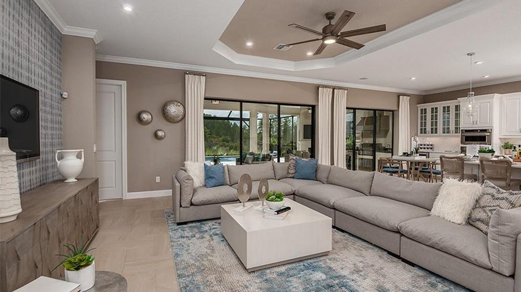 Furnished interior view inside a new home in Esplanade at Wiregrass Ranch, Wesley Chapel (Image 20).