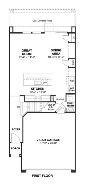 2D floor plan layout for the Marietta II by K. Hovnanian® Homes in Serenity at Sonoran Foothills, Phoenix, AZ (Image 3).