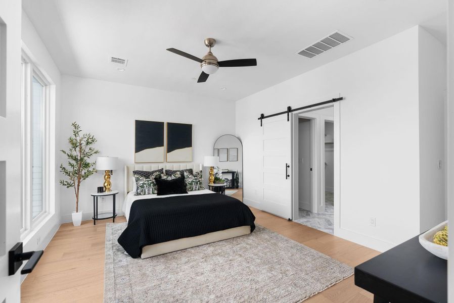 Primary BDRM on 3rd level is a welcome solace with its own private balcony, two spacious closets, and a spa-like bath retreat. Adjacent to this BDRM you'll find another BDRM/bath that can serve as a study, a nursery or secondary BDRM.