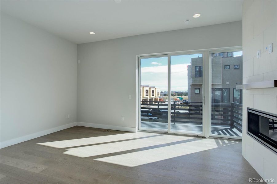 Primary suite with views of courtyard and lake