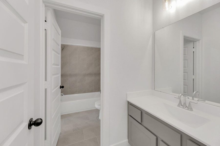 Furnished interior view inside a new home in Santa Rita Ranch - 60', Liberty Hill (Image 7). Furnished interior view inside a new home in Santa Rita Ranch - 60', Liberty Hill (Image 7).