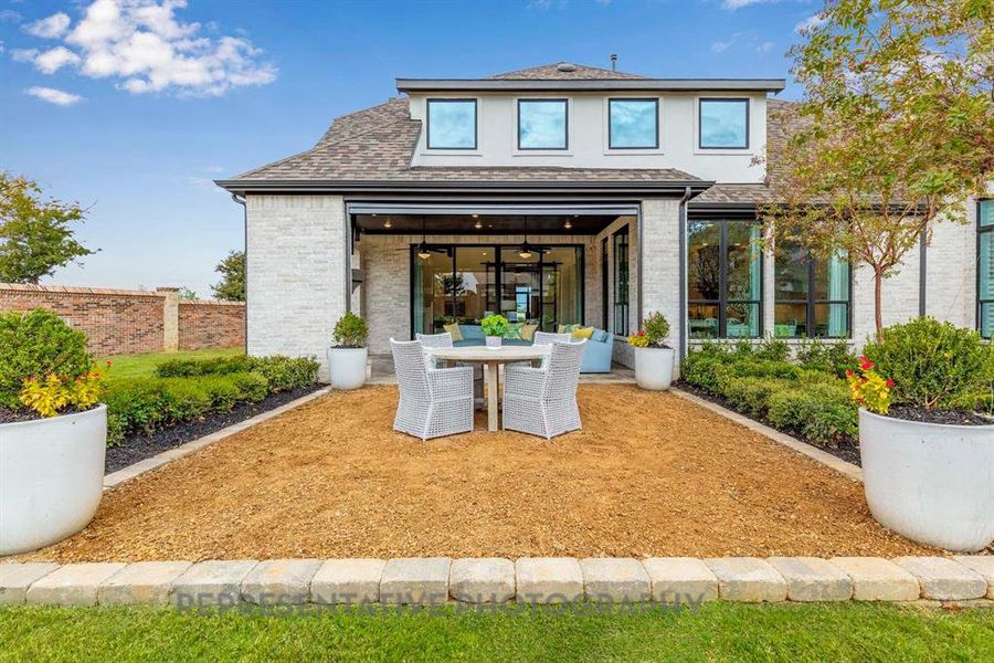 Exterior details and patio area of a home in Star Trail, Prosper (Image 2).