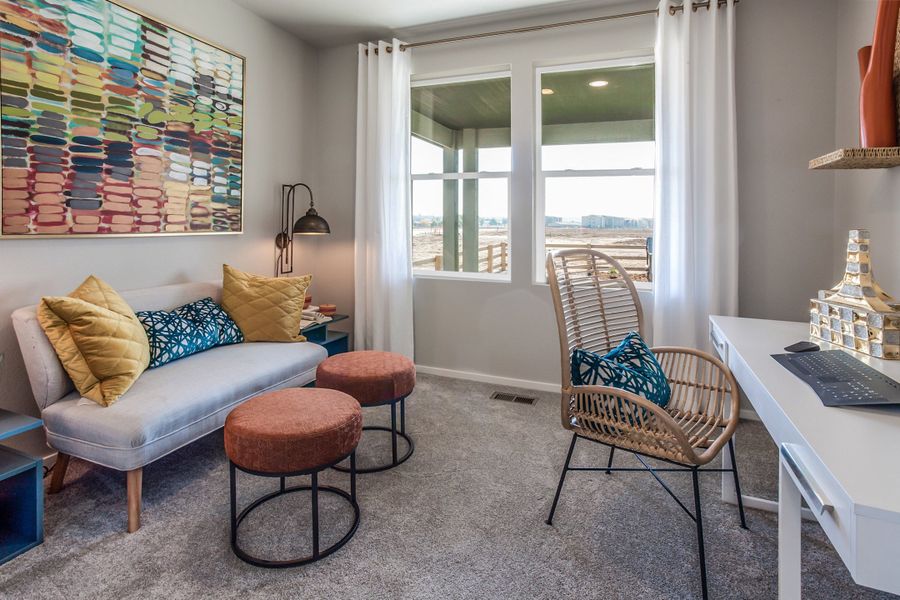 Representative furnished interior of a home built from the Rowling by Hartford Homes in Trailside, Timnath (Image 53).