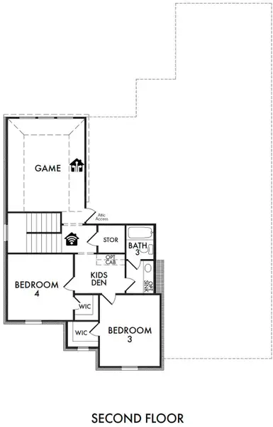 2D floor plan layout for the Radcliffe II by Impression Homes in Mountain Valley Lake, Burleson, TX (Image 4). 2D floor plan layout for the Radcliffe II by Impression Homes in Mountain Valley Lake, Burleson, TX (Image 4).
