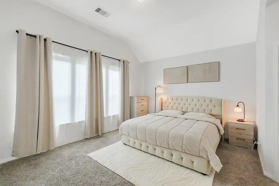 Primary bedroom with west facing windows