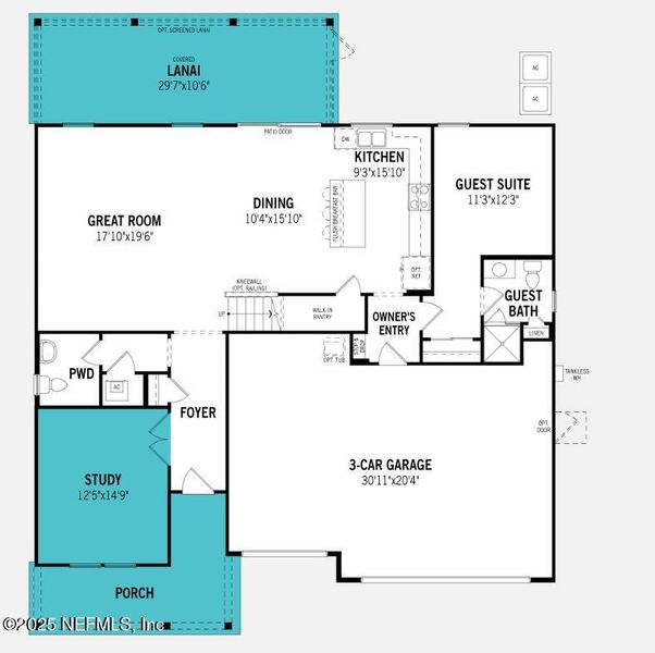 2D floor plan layout of this home in RiverTown - Forest, St. Johns, FL (Image 1).