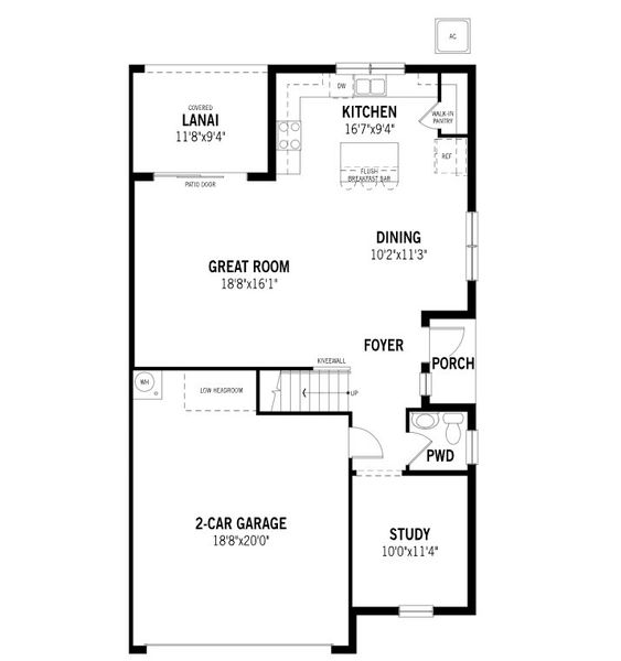 2D floor plan layout of this home in Avila, Jensen Beach, FL (Image 2).