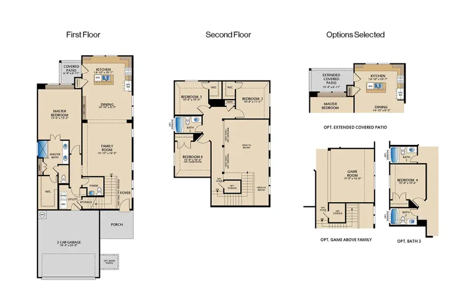 2D floor plan layout of this home in Keeneland, Aubrey, TX (Image 3).