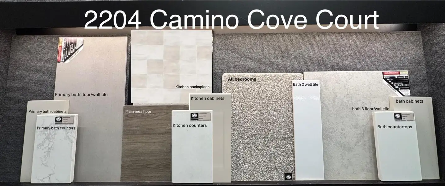 Sample of building materials used in homes in Sunterra, Katy (Image 2). Sample of building materials used in homes in Sunterra, Katy (Image 2).