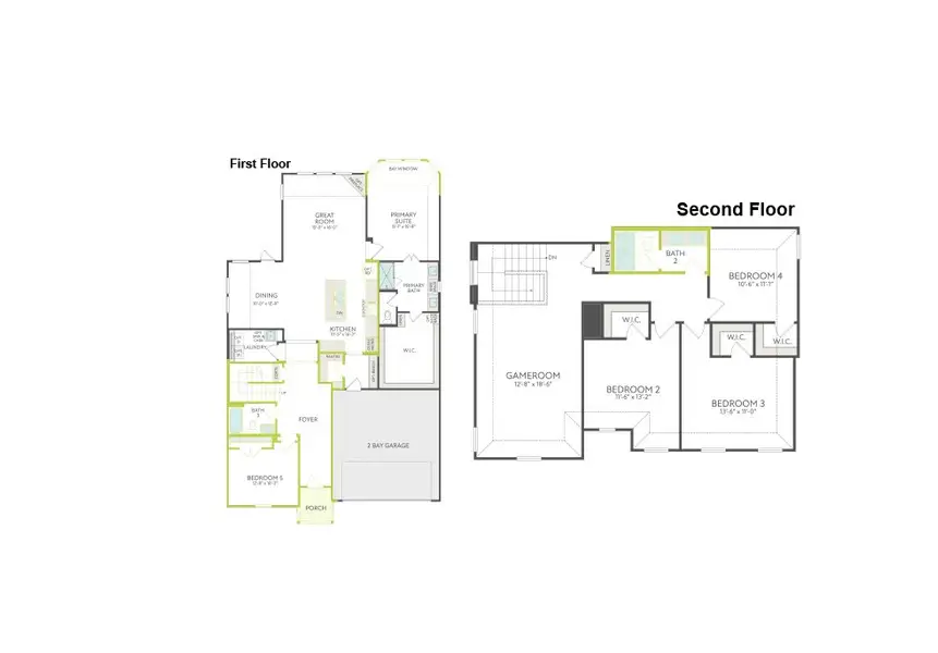 2D floor plan layout of this home in Painted Tree, McKinney, TX (Image 3).