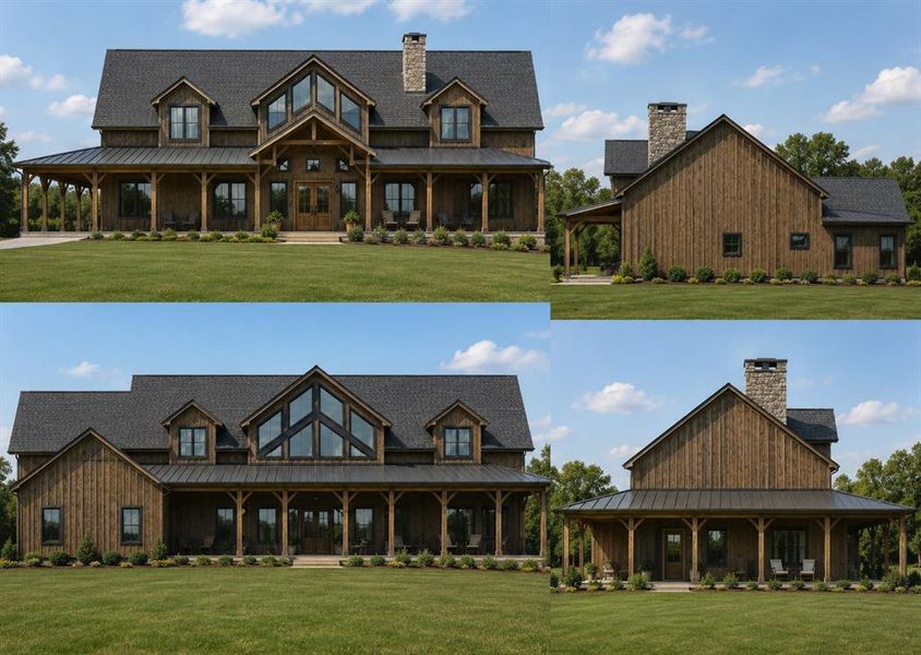 Rendering of Another floor plan option 4: Property Listing Media. Exterior elevations of the property from multiple perspectives