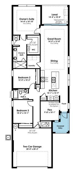 2D floor plan layout of this home in Cresswind at Lake Harris, Tavares, FL (Image 4).