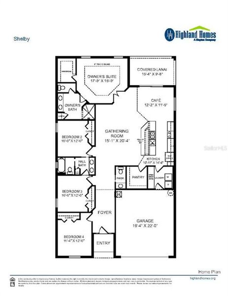 2D floor plan layout of this home in Harbor at Lake Henry - Single-Family Homes, Winter Haven, FL (Image 2).