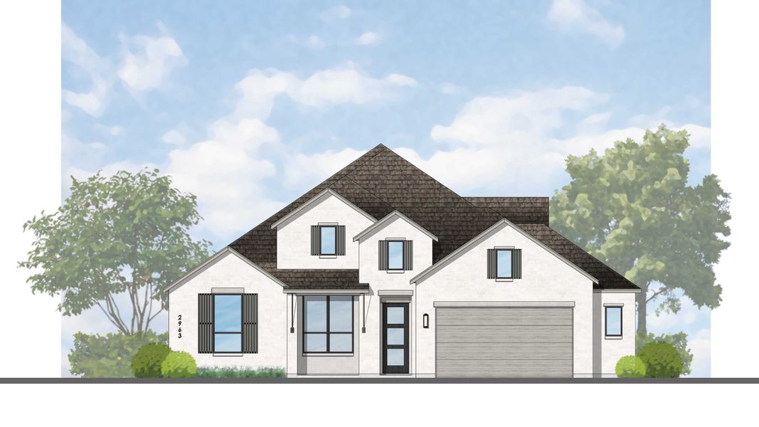 Representative rendering of the exterior for the Ramsey Plan by Highland Homes (Image 2). Representative rendering of the exterior for the Ramsey Plan by Highland Homes (Image 2).