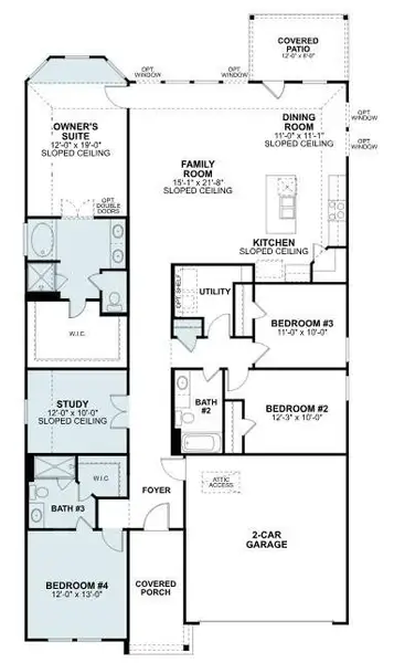 2D floor plan layout of this home in Lone Star Landing, Montgomery, TX (Image 3). 2D floor plan layout of this home in Lone Star Landing, Montgomery, TX (Image 3).
