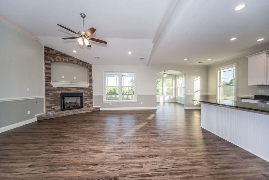 Representative furnished interior of a home built from the Mediterranean by Enchanted Homes in Messer Farms, Inman (Image 7).
