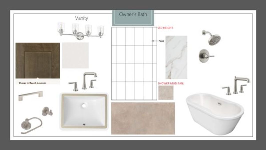 Sample of building materials used in homes in Rio Vista at Kelly Ranch, Aledo (Image 26).