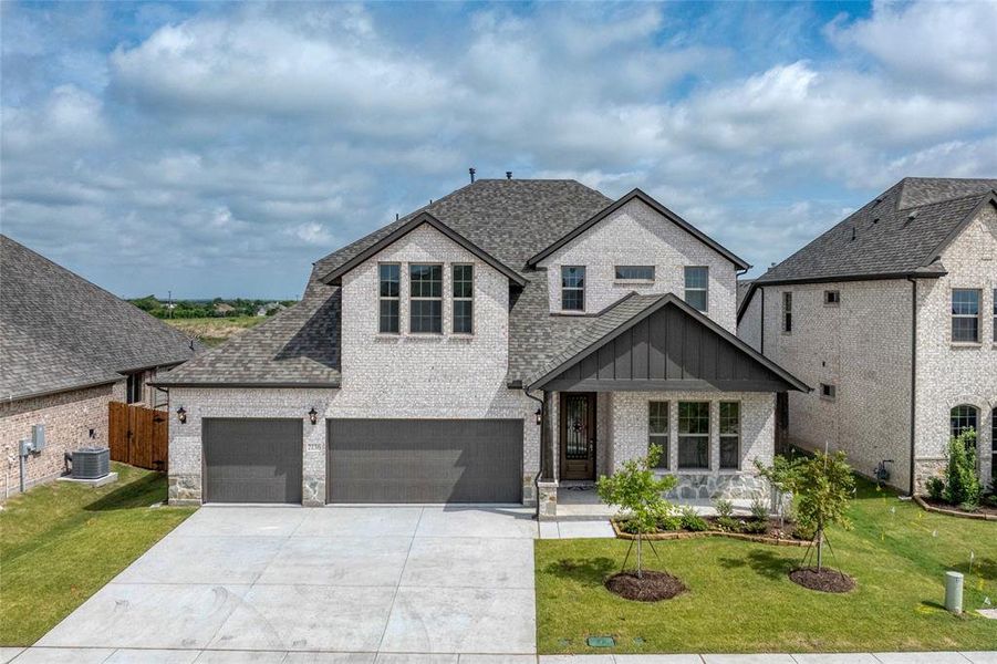 Front exterior of a new home in Stone River Glen, Royse City, TX, highlighting curb appeal (Image 22). Front exterior of a new home in Stone River Glen, Royse City, TX, highlighting curb appeal (Image 22).