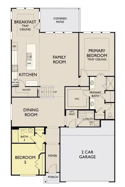 2D floor plan layout of this home in Westland Ranch, League City, TX (Image 4).