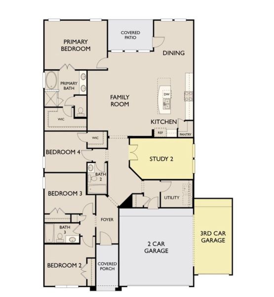 2D floor plan layout of this home in Cedar Pointe, Crosby, TX (Image 2). 2D floor plan layout of this home in Cedar Pointe, Crosby, TX (Image 2).