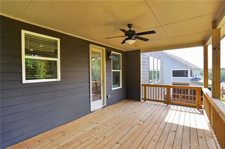 Exterior details and patio area of a home in The Manor at Gainesville Township, Gainesville (Image 3).