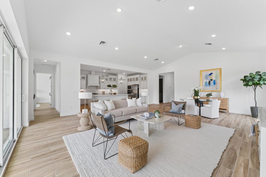 Kitchen, Dining Area & Great Room