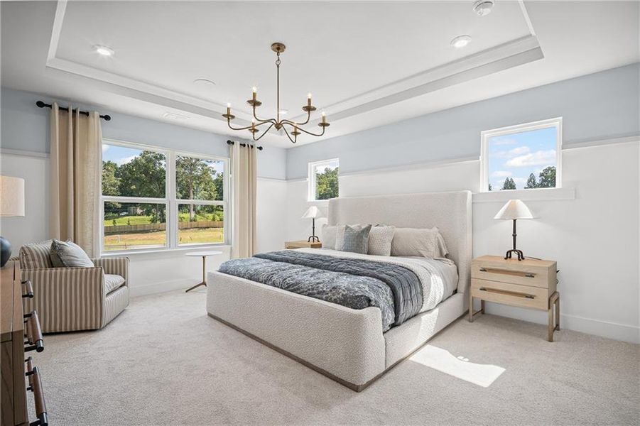 Furnished interior in a model home at Rose Creek in Cumming (Image 18).