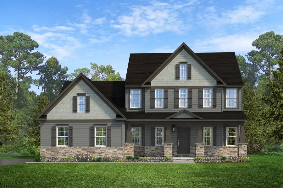 Representative exterior photo of a completed home built from the Augusta by Keystone Custom Homes in Elysian at Weddington, Weddington, NC (Image 14).