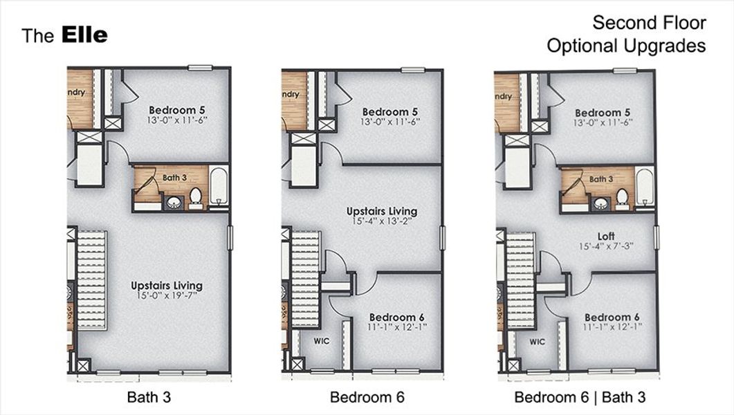 2D floor plan layout for the Elle by D.R. Horton in Sidbury Station, Castle Hayne, NC (Image 23).