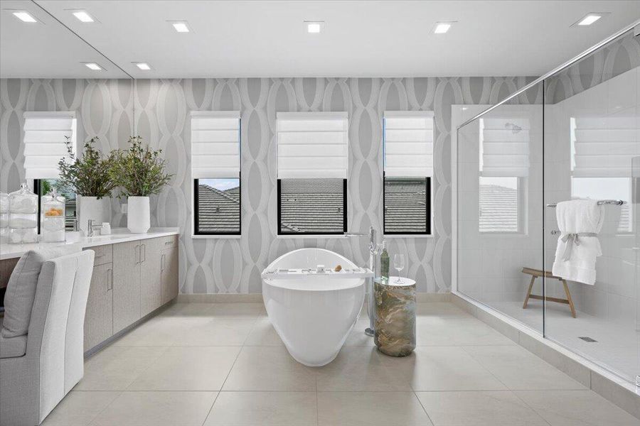 Furnished interior view inside a new home in Apex at Avenir, Palm Beach Gardens (Image 24).