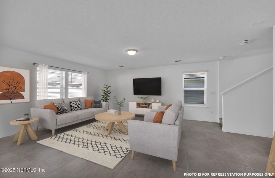 Furnished interior view inside a new home in Wells Landing, Jacksonville (Image 6). Furnished interior view inside a new home in Wells Landing, Jacksonville (Image 6).