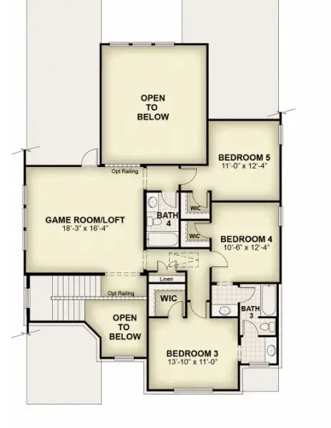 2D floor plan layout for the Courage by Rockwell Homes in South Meadow, Melissa, TX (Image 6).