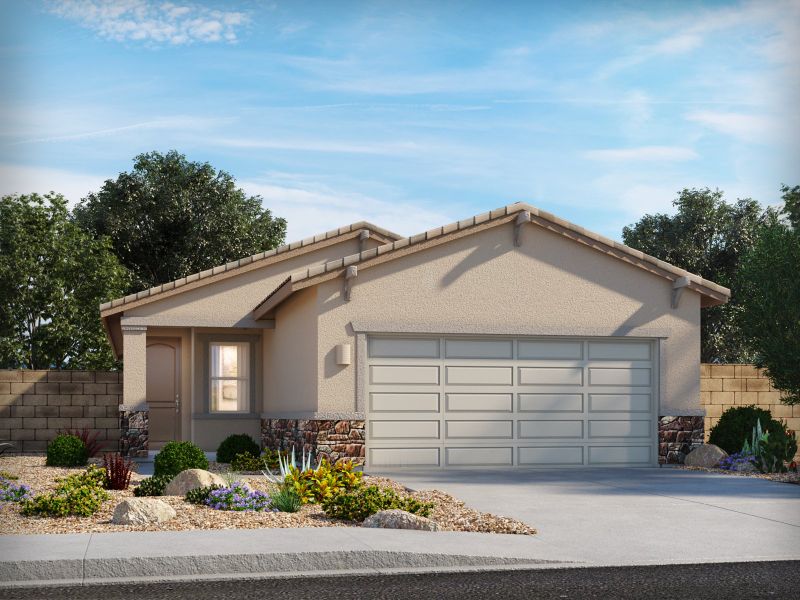 Representative exterior photo of a completed home built from the Cabo by Meritage Homes in Las Patrias at Star Valley II, Tucson, AZ (Image 11).