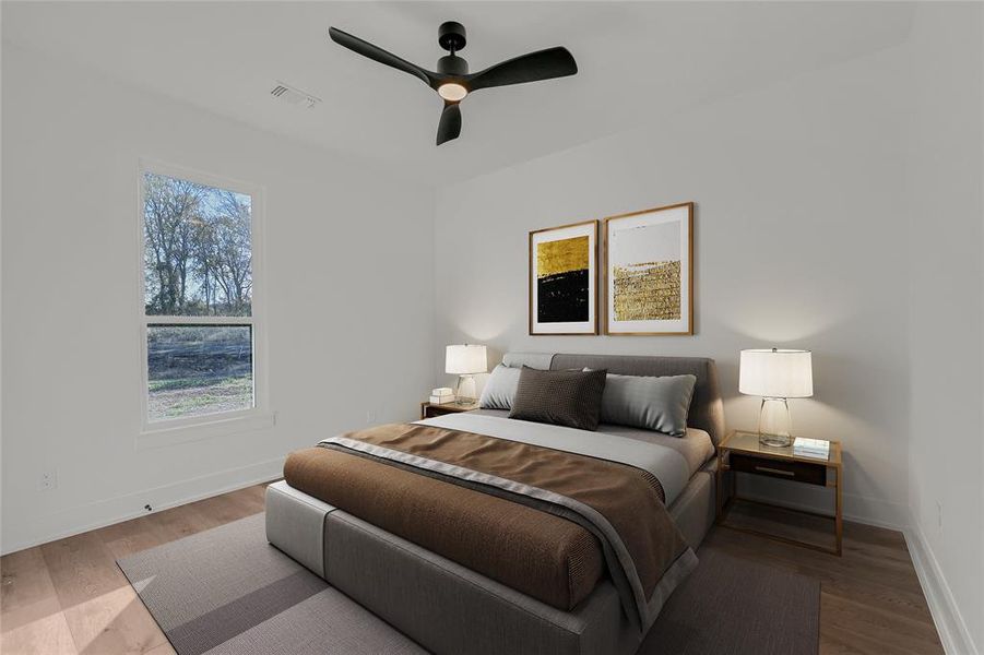 Secondary Bedroom, virtually staged Secondary Bedroom, virtually staged