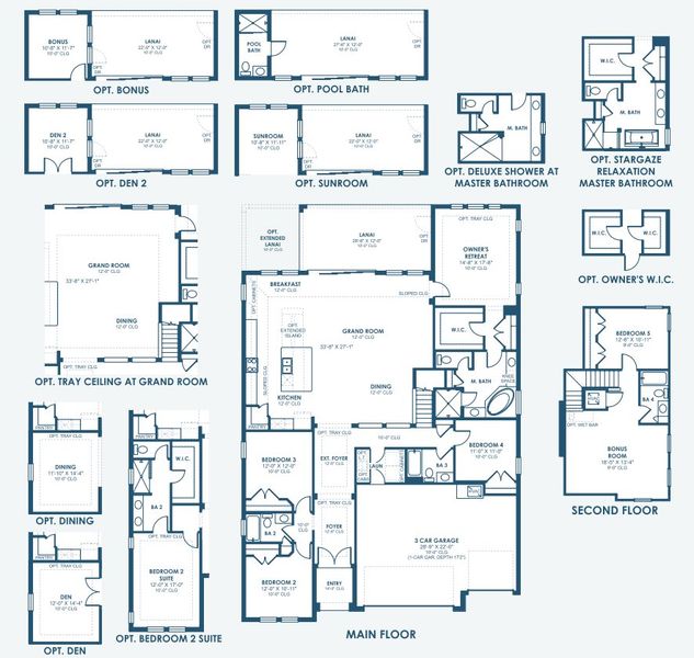 2D floor plan layout for the Biscayne II by Homes by WestBay in Barrington Preserve, Brandon, FL (Image 4). 2D floor plan layout for the Biscayne II by Homes by WestBay in Barrington Preserve, Brandon, FL (Image 4).