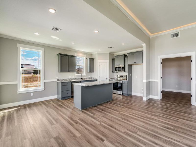 Furnished interior view inside a new home in Las Palomas Country Club Estates, La Vernia (Image 5).
