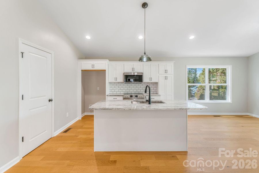 granite island and pantry