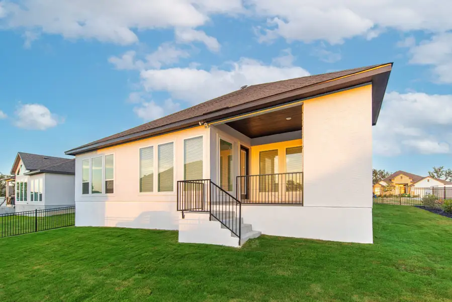 Exterior details and patio area of a home in Mesa Western, Cibolo (Image 3).