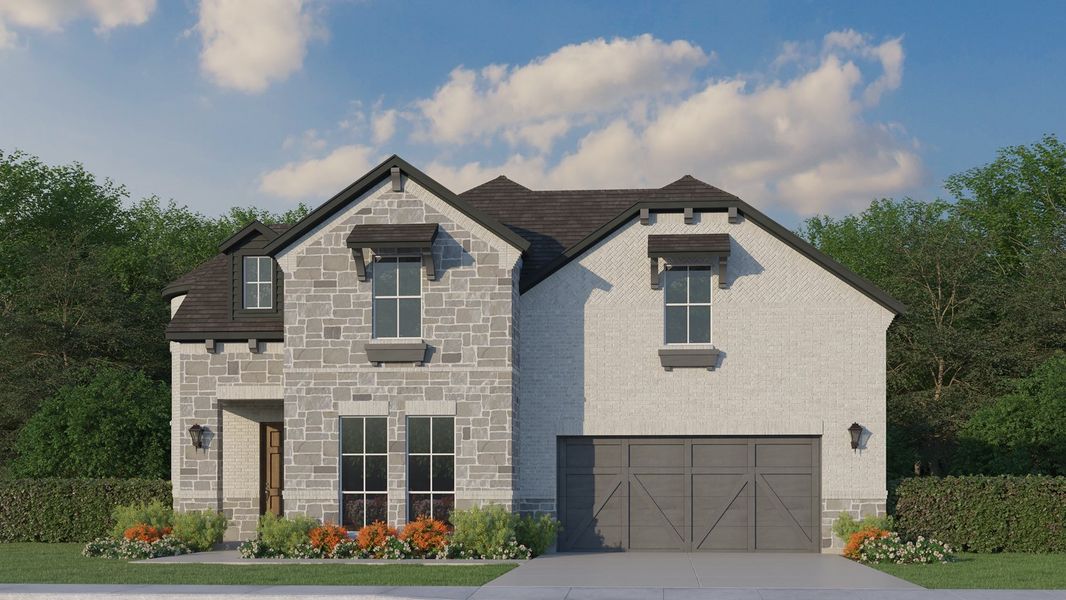 Plan 1687 Elevation B with Stone