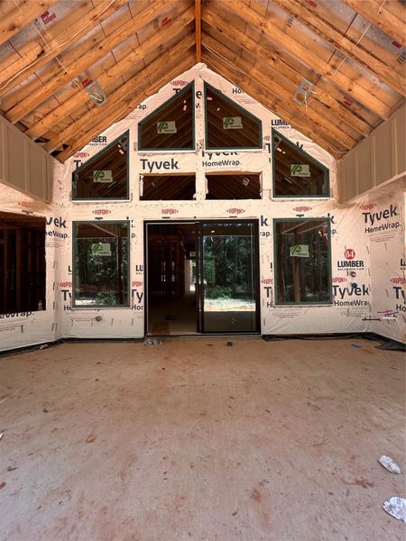 Soaring Ceiling with Patio Sliding Doors