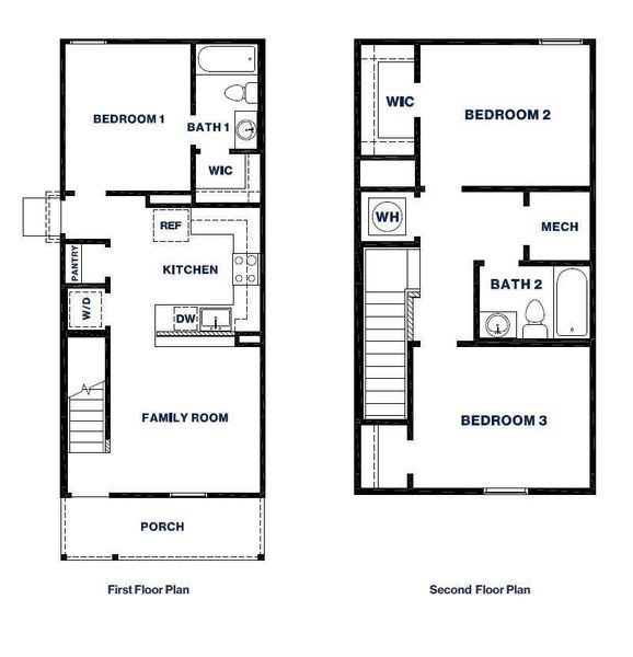2D floor plan layout of this home in Castles Edge, Willis, TX (Image 3).