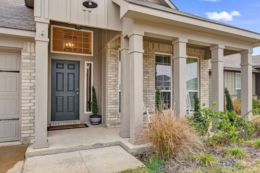 Covered and elegant front entrance