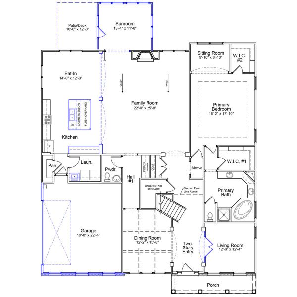 2D floor plan layout of this home in Walnut Grove, Easley, SC (Image 2).