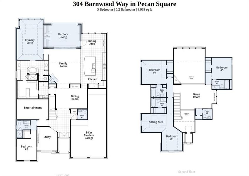 2D floor plan layout of this home in Pecan Square, Northlake, TX (Image 2).