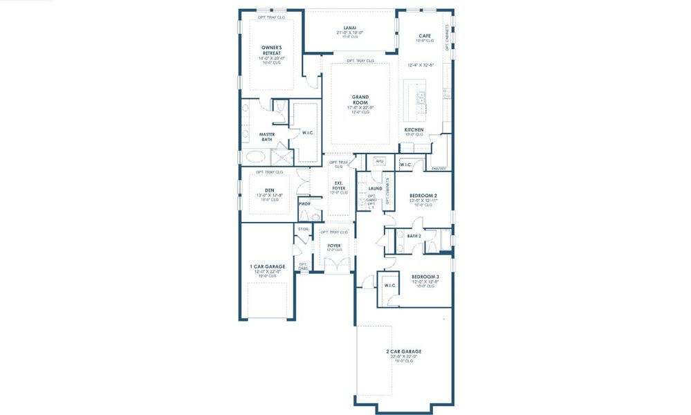 2D floor plan layout for the Siesta Key I by Homes by WestBay in Longleaf at Grand Park, Sarasota, FL (Image 3).
