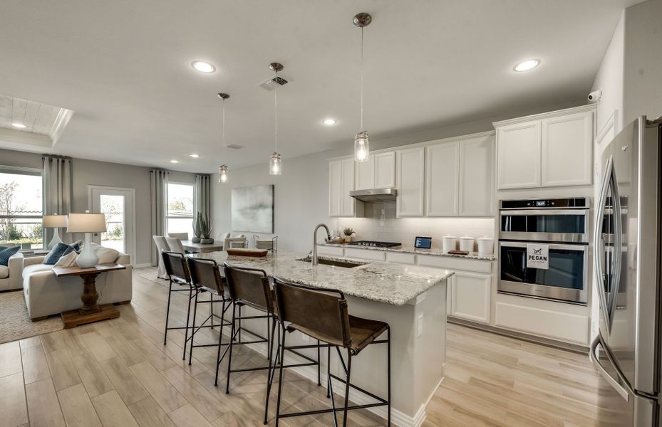 Abundant cabinet space in kitchen