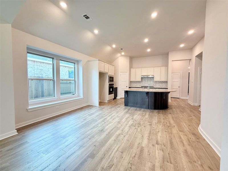 Window seat in the dining room for extra seating